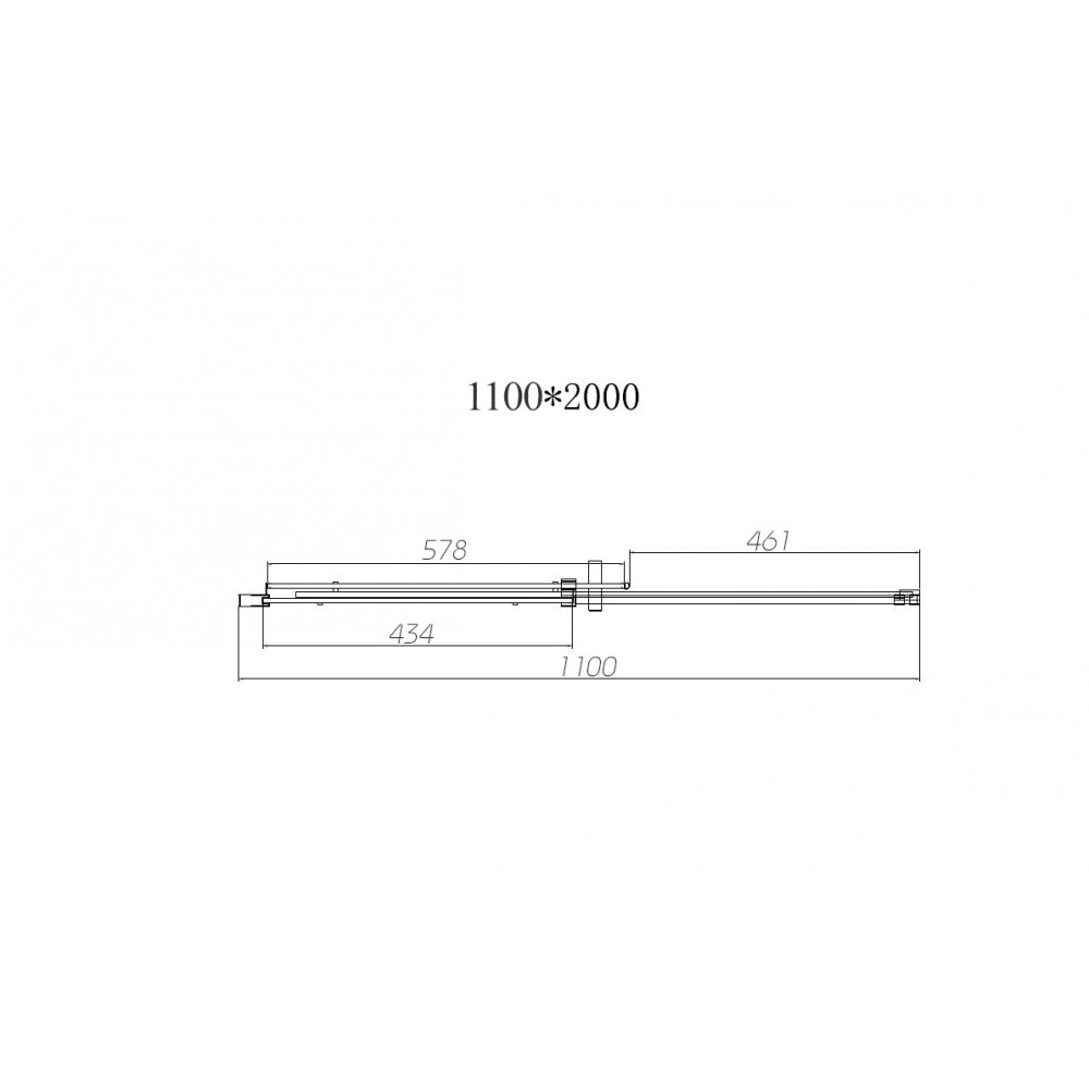 Душевая дверь Dice VDS-4D110CL, 1100, хром, стекло прозрачное