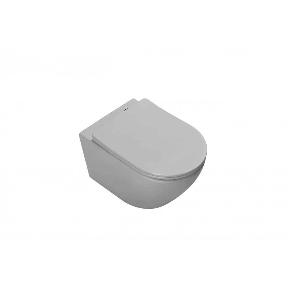 Унитаз подвесной Globo VT1-14TMG Tornado, цвет серый матовый, ультратонкое soft-close сиденье