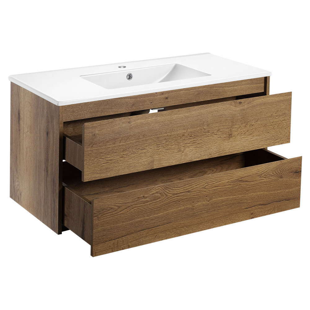 База под раковину Gio 1000 подвесная, 2 выкатных ящика soft-close, T.Oak