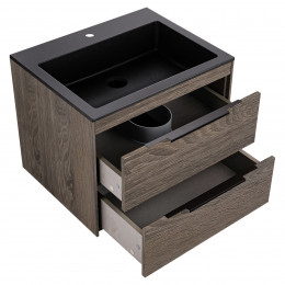 База под раковину Chiara 2D 600 подвесная, 2 выкатных ящика soft-close, R.Oak