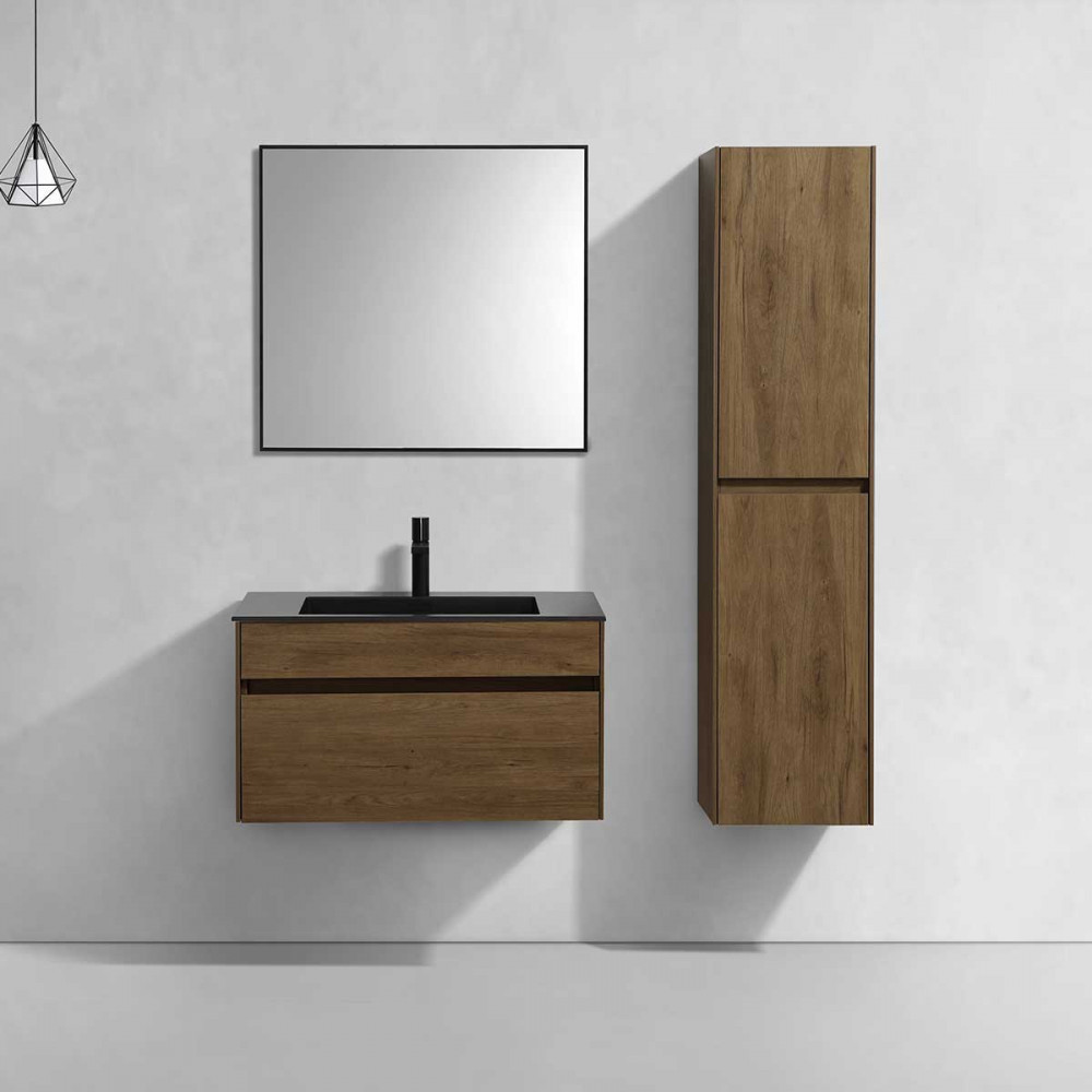 База под раковину Chiara 800 подвесная, 1 выкатной ящик soft-close, T. Oak