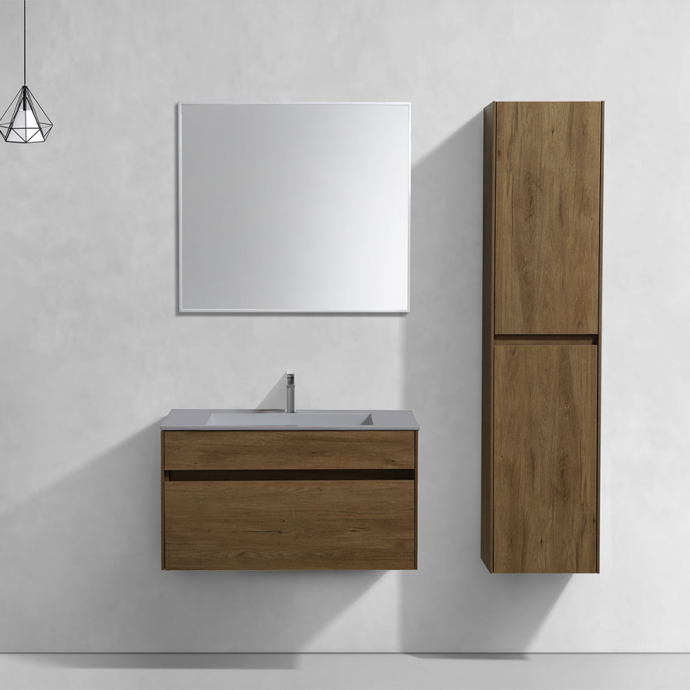 База под раковину Chiara 800 подвесная, 1 выкатной ящик soft-close, T. Oak