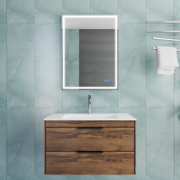 База под раковину Chiara 2D 800 подвесная, 2 выкатных ящика soft-close, С.Oak