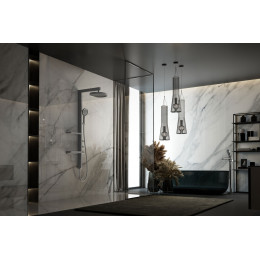 Душевая стойка Inspire VSFS-3I11GM с изливом, 30см верх душ, вороненая сталь