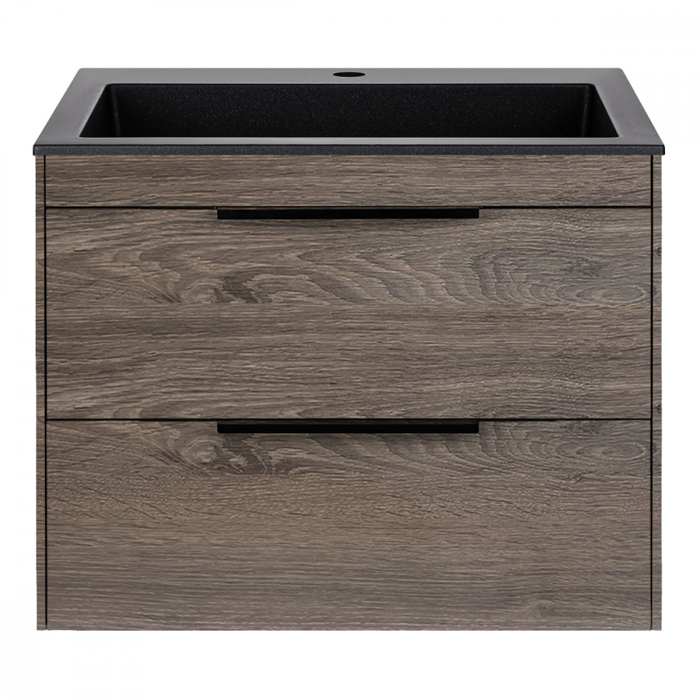 База под раковину Chiara 2D 600 подвесная, 2 выкатных ящика soft-close, R.Oak