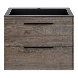 База под раковину Chiara 2D 600 подвесная, 2 выкатных ящика soft-close, R.Oak