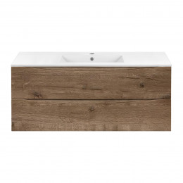 База под керамическую раковину Mia 1200 подвесная, 2 выкатных ящика soft close, V.Oak