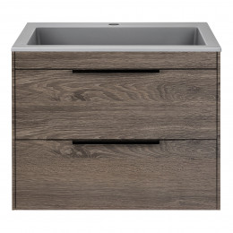 База под раковину Chiara 2D 600 подвесная, 2 выкатных ящика soft-close, R.Oak