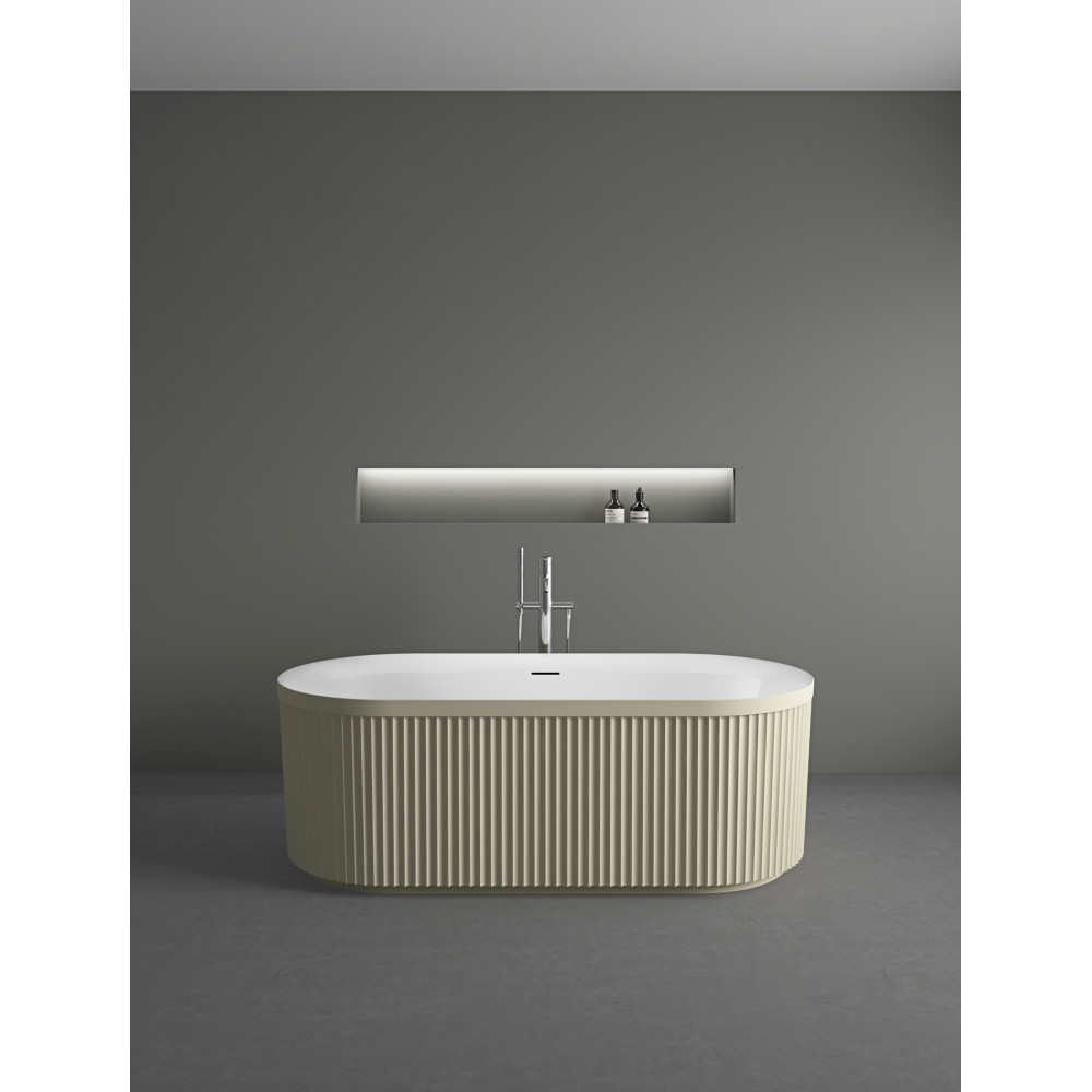 Ванна акриловая Vincea VBT-709-1700MG, 1700*800*585, цвет мат. беж./бел, щелевой перелив, слив белый