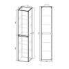 Шкаф Fine VSC-2NF170BT подвесной, 1700*350*350, Beton