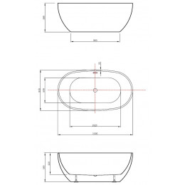 Ванна акриловая Vincea VBT-408-1500, 1500*815*580, цвет белый, щелевой перелив