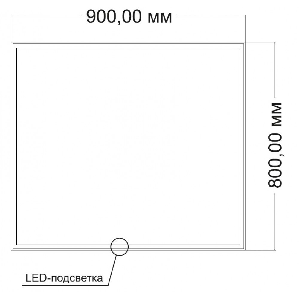 Зеркало с подсветкой VLM-3VN9008 900х800 c сенсорным выключателем и диммером
