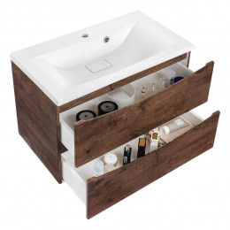 База под раковину Mia 800 подвесная, 2 выкатных ящика soft close, R.Wood