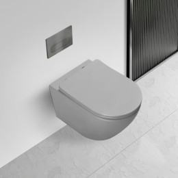 Унитаз подвесной Globo VT1-14TMG Tornado, цвет серый матовый, ультратонкое soft-close сиденье