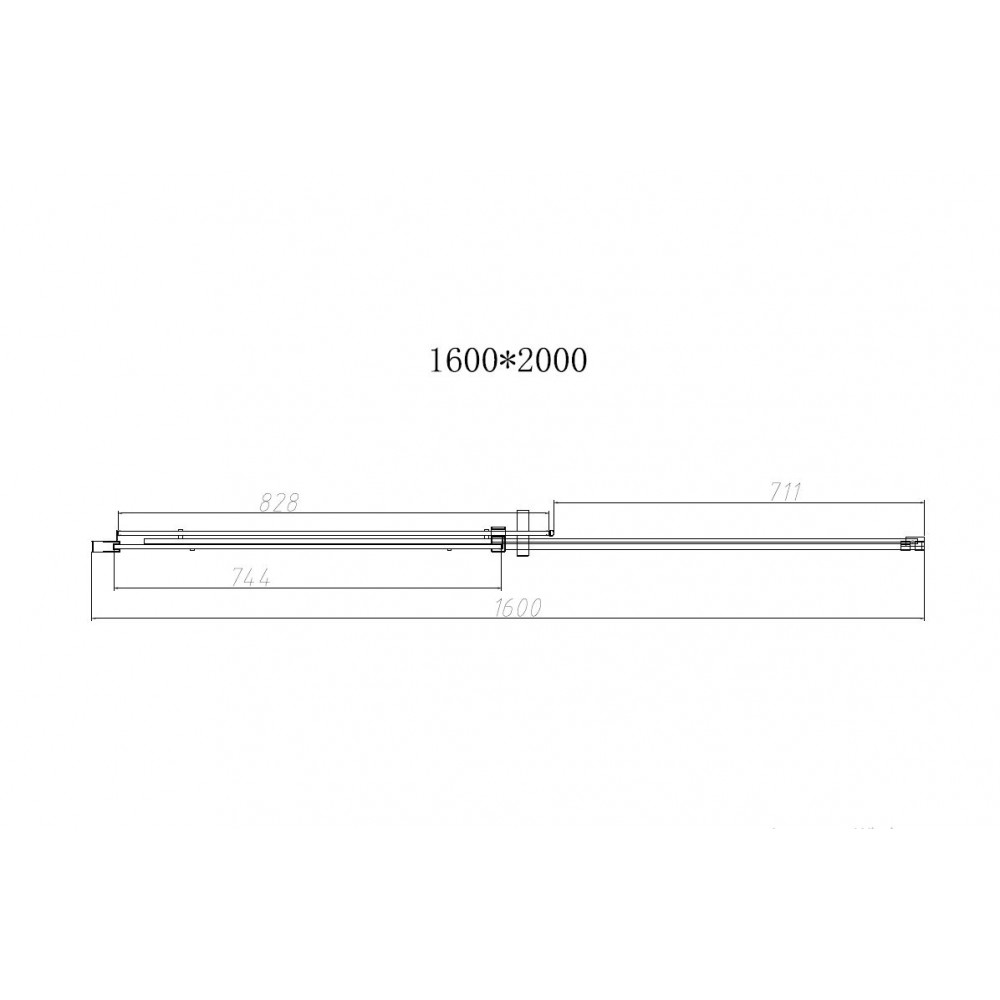 Душевая дверь Dice VDS-4D160CLB, 1600, черный, стекло прозрачное