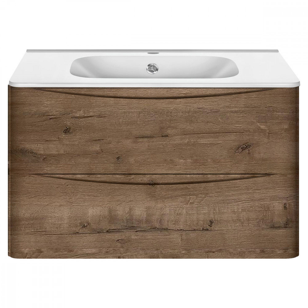 База под раковину Paola 800 подвесная, 2 выкатных ящика soft close, V.Oak
