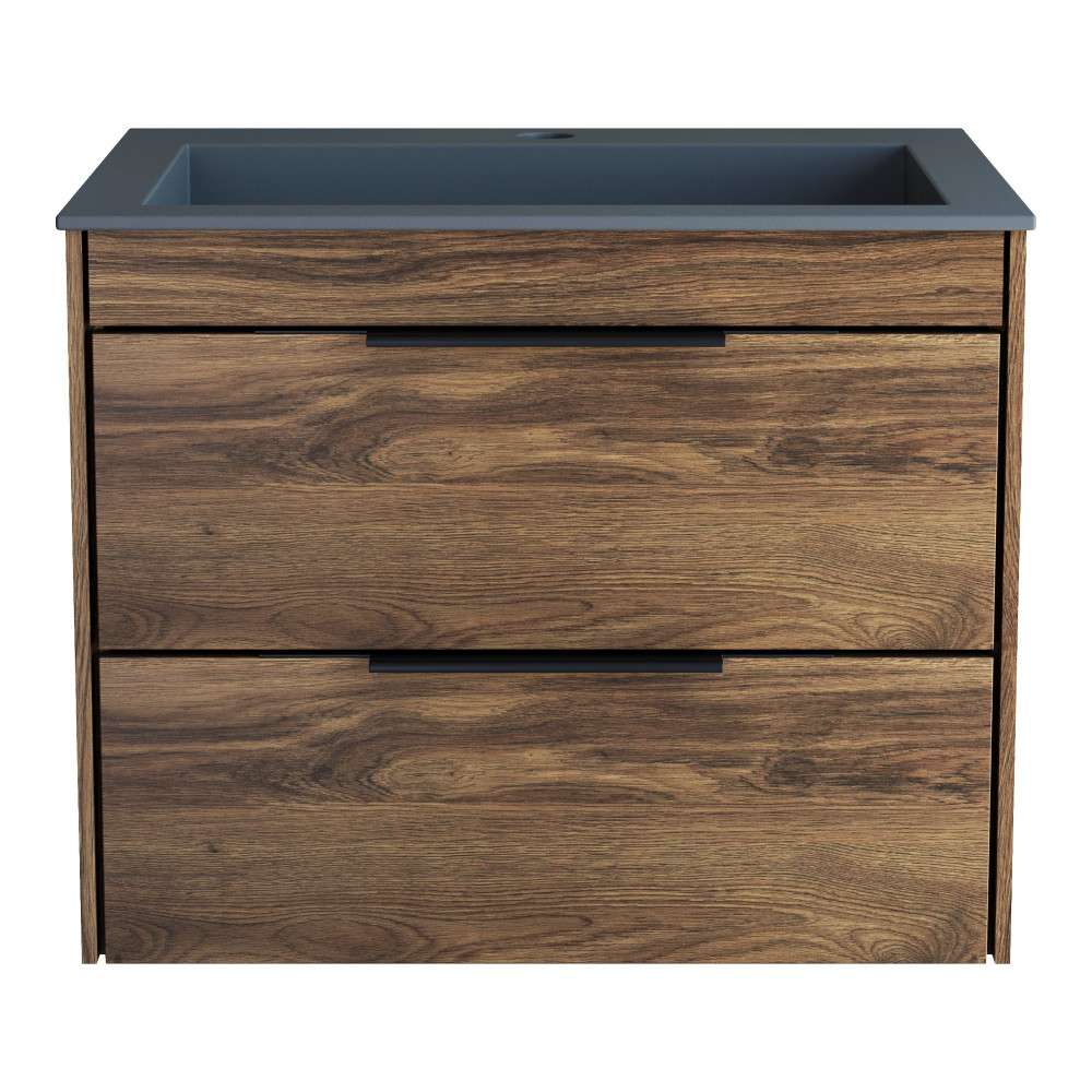 База под раковину Chiara 2D 600 подвесная, 2 выкатных ящика soft-close, C.Oak