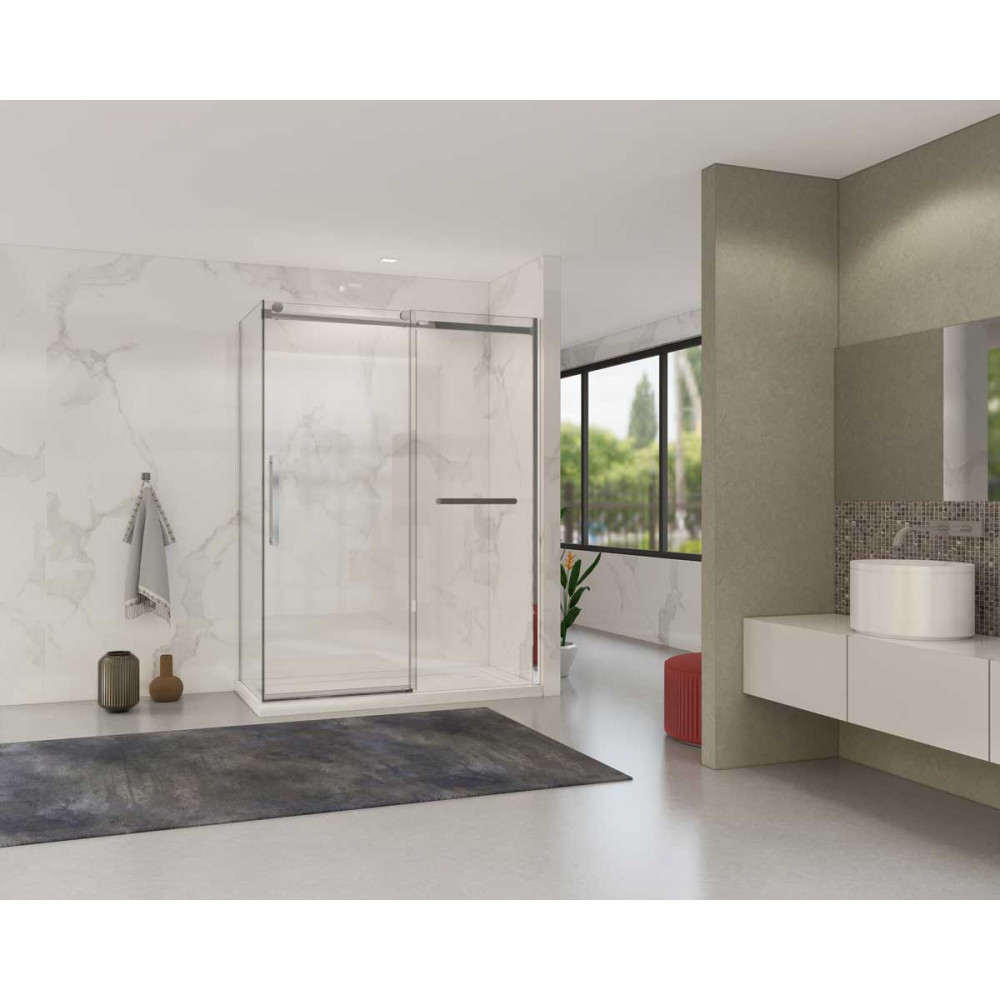Душевой уголок Como Soft VSR-1CS8014CL, 1400*800, хром, стекло прозрачное
