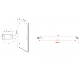 Душевая дверь Flex VDP-1F900CG, 900, хром, стекло тонированное