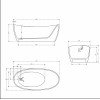 Ванна из искусственного камня Vincea VBT-6S03MW, 1700*800*630, белый мат., слив-перелив в комплекте