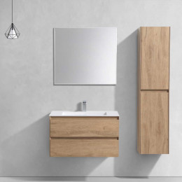 База под раковину Luka 800 подвесная, 2 выкатных ящика soft-close, N.Oak