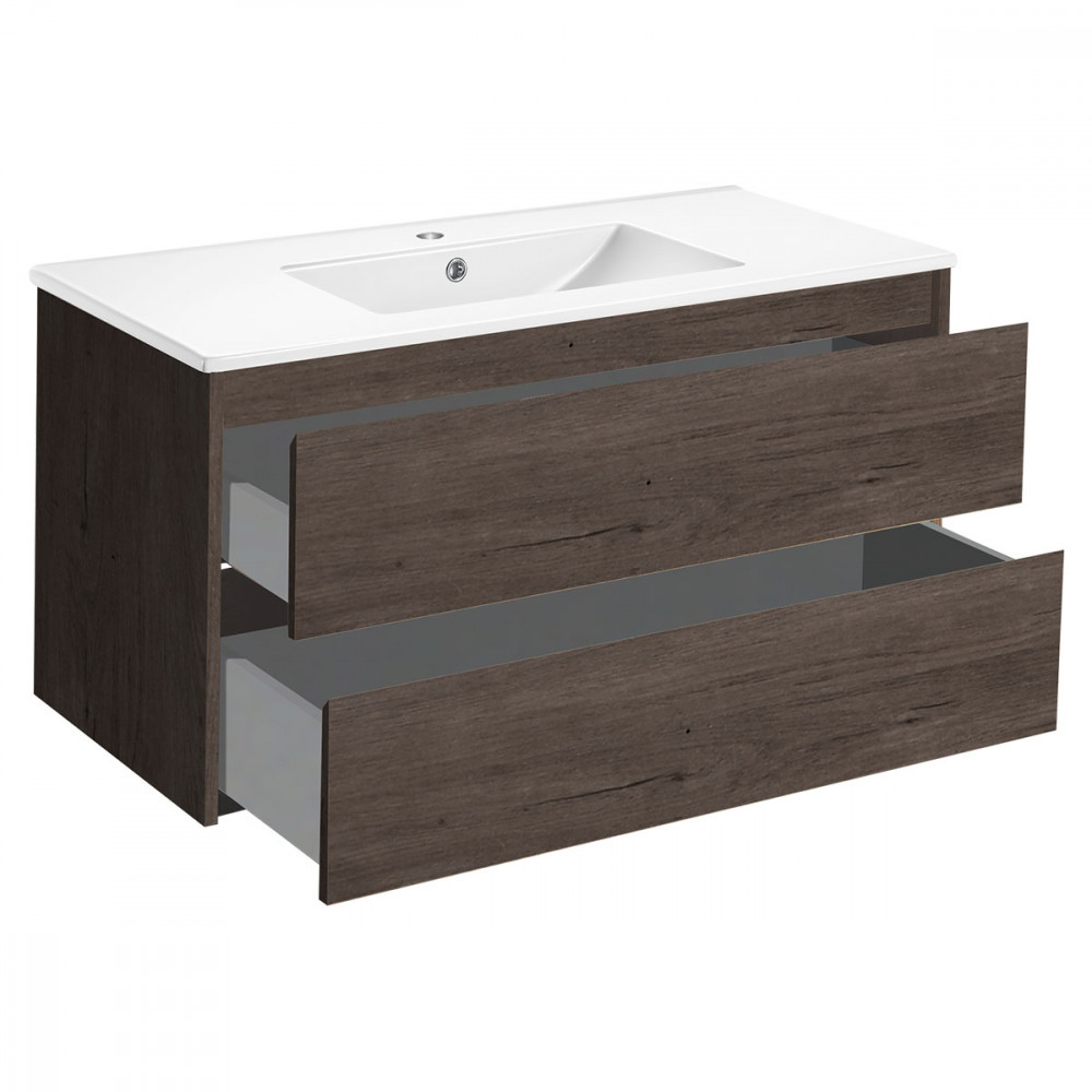 База под раковину Gio 1000 подвесная, 2 выкатных ящика soft-close, R.Oak