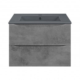 База под керамическую раковину Mia 600 подвесная, 2 выкатных ящика soft close, Beton