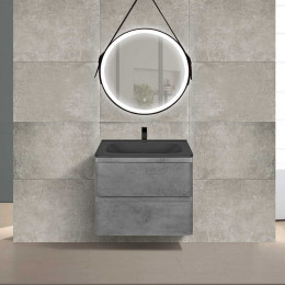База под раковину Vico 600 подвесная, 2 выкатных ящика soft close, Beton