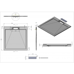 Поддон для душа из искусственного камня VST-4SRL9090A, 900*900*25, антрацит