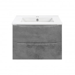 База под керамическую раковину Mia 700 подвесная, 2 выкатных ящика soft close, Beton