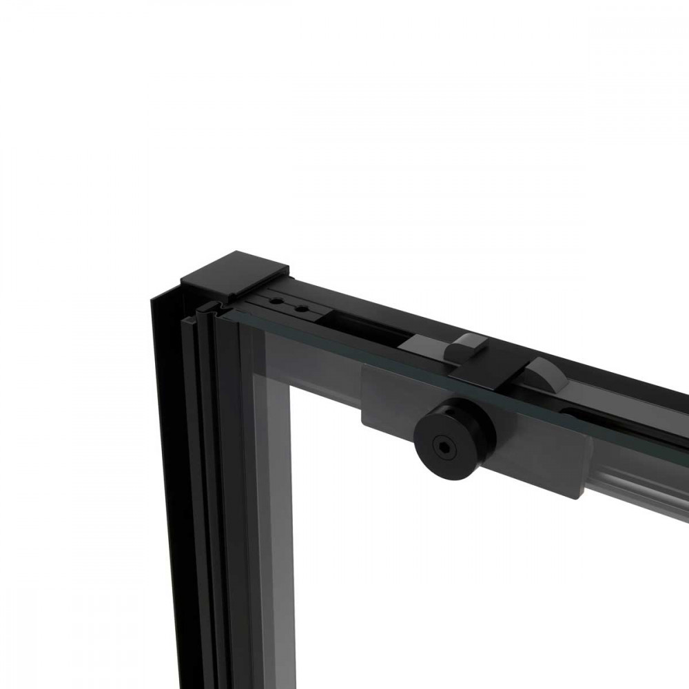 Душевая дверь Slim Soft VDS-1SS140CLB, 1400, черный, стекло прозрачное