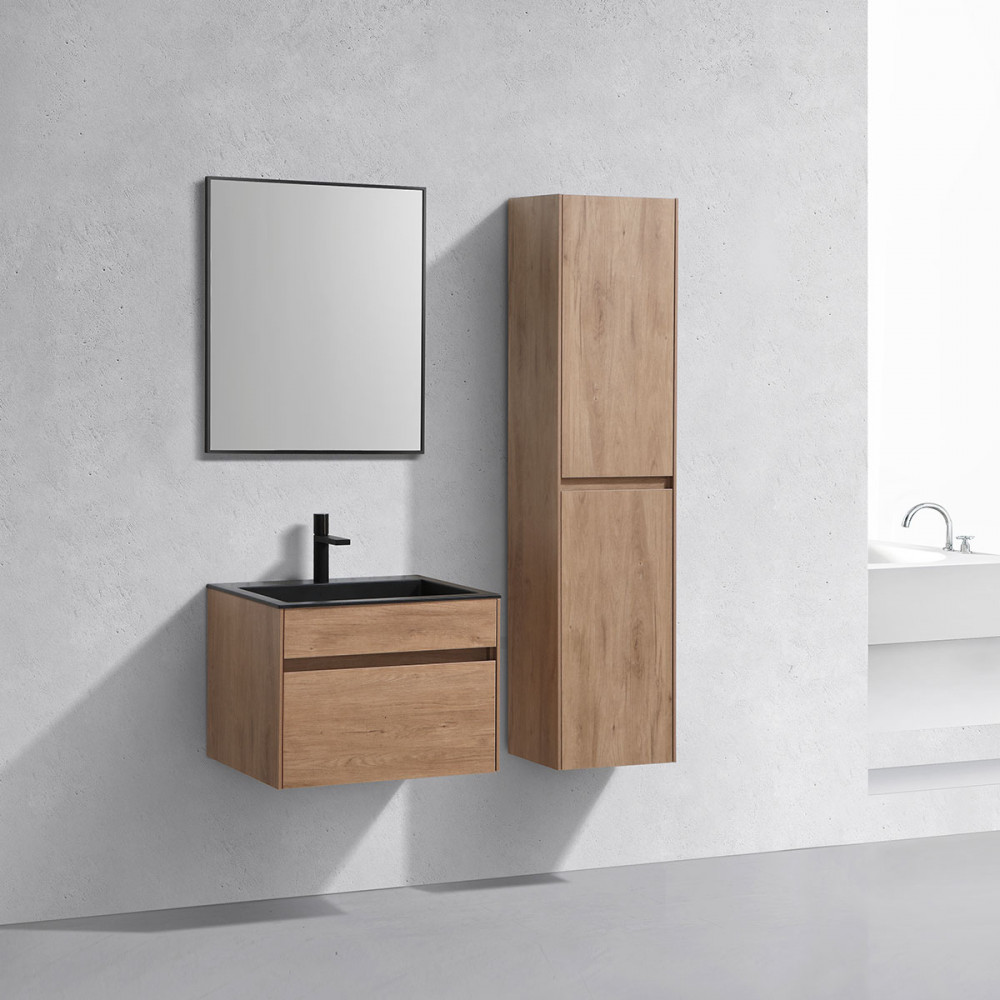 База под раковину Chiara 600 подвесная, 1 выкатной ящик soft-close, N.Oak