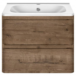 База под раковину Vico 600 подвесная, 2 выкатных ящика soft close, V.Oak