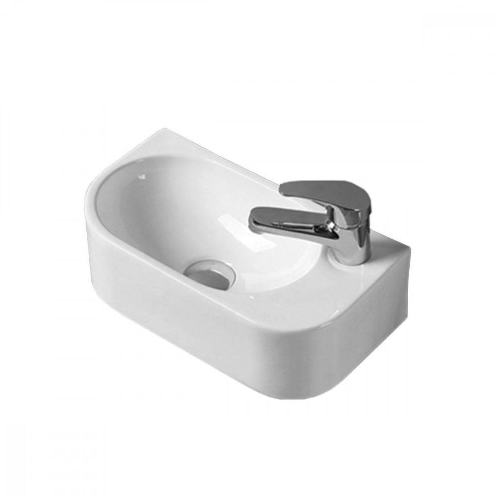 Раковина керамическая Vincea VBS-506R, 400*215*120, подвесная, цвет белый, правая