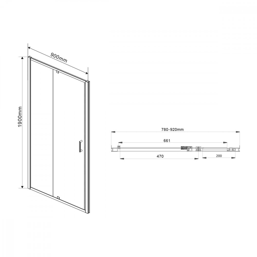 Душевой уголок Intra VSR-1I809080CL, 800/900*800, хром, стекло прозрачное