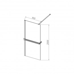 Душевая перегородка Walk-In HR VSW-4HR900CG, 900*2000, хром, стекло тонированное