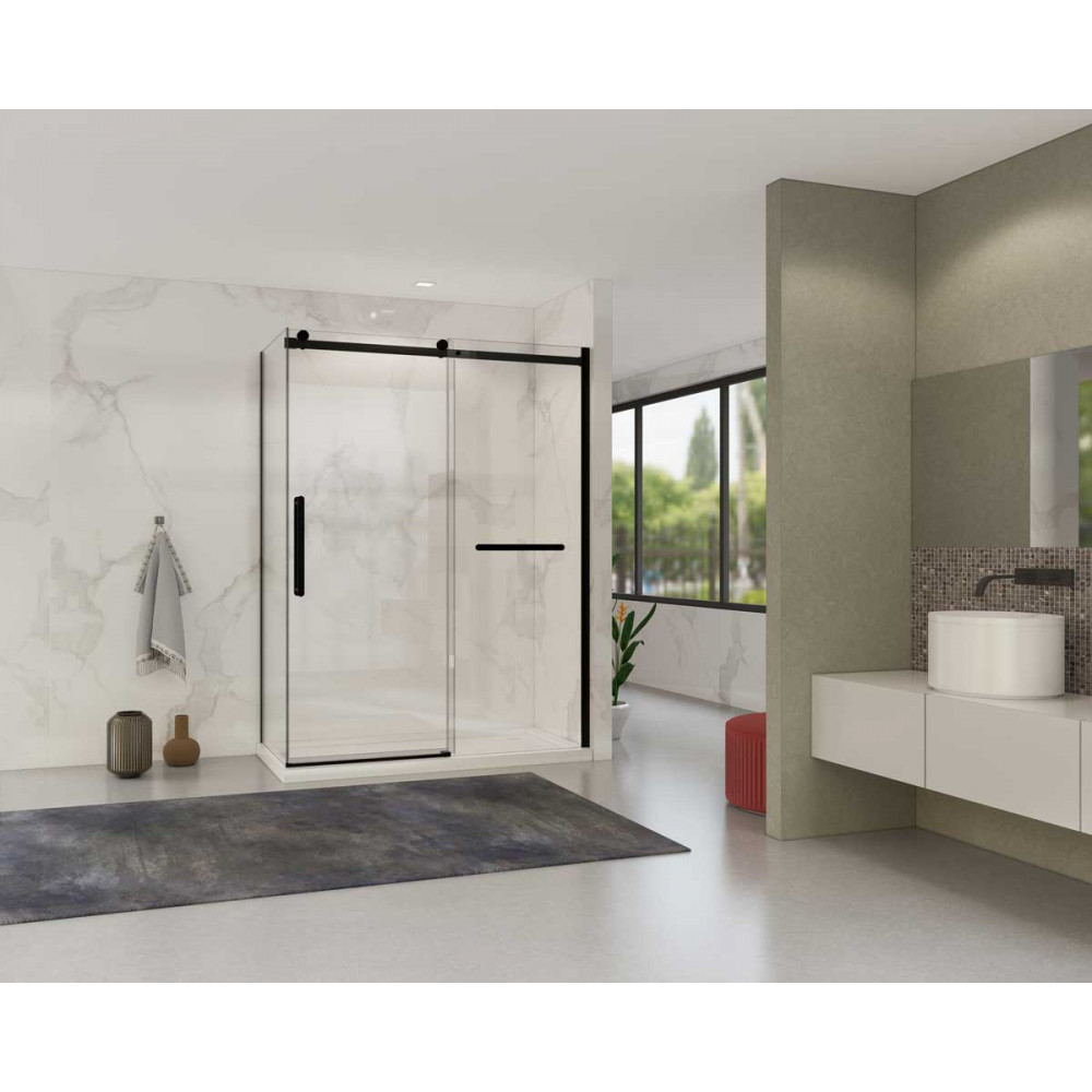 Душевой уголок Como Soft VSR-1CS1015CLB, 1500*1000, черный, стекло прозрачное