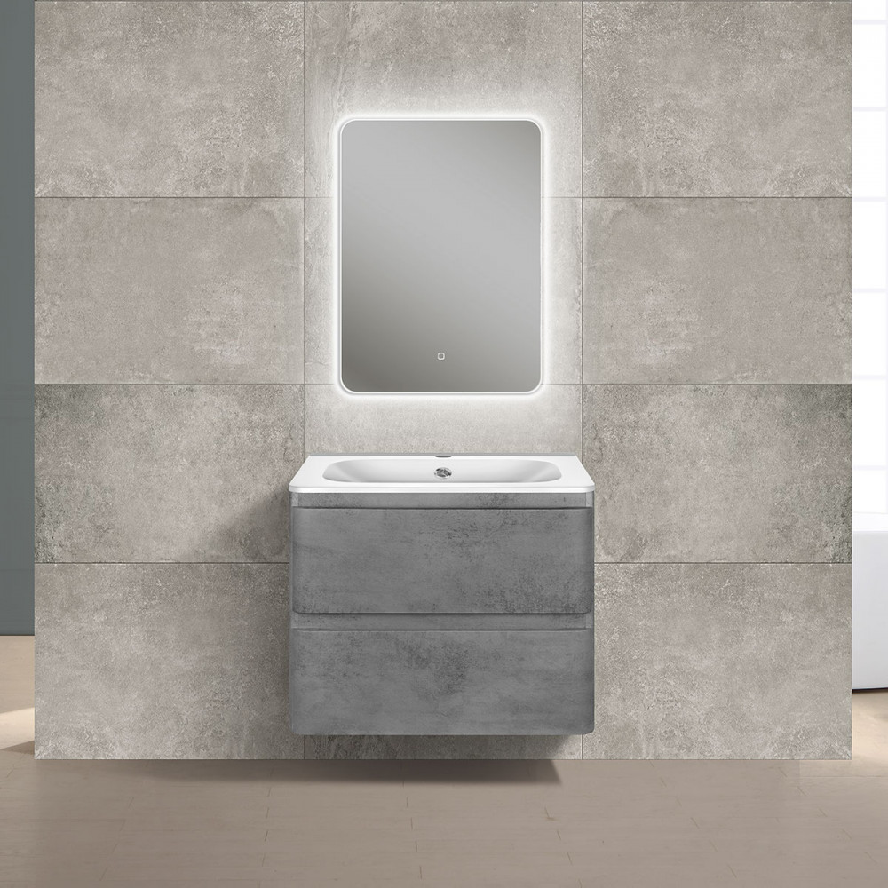 База под раковину Vico 600 подвесная, 2 выкатных ящика soft close, Beton