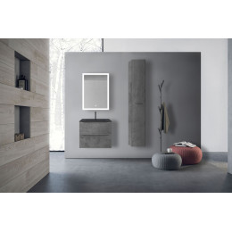 База под керамическую раковину Mia 600 подвесная, 2 выкатных ящика soft close, Beton