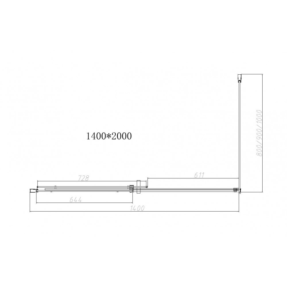 Душевой уголок Dice VSR-4D9014CLB, 1400*900, черный, стекло прозрачное