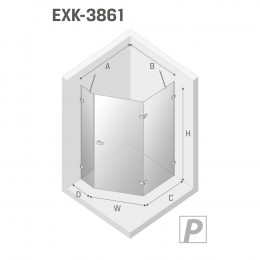 Душевое ограждение NEW TRENDY AVEXA GOLD BRUSHED R 100x80x200 EXK-3861 брашированное золото