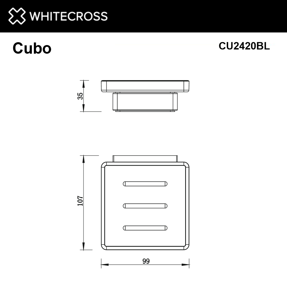 Мыльница подвесная WHITECROSS Cubo CU2420BL черный мат