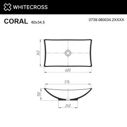 Умывальник WHITECROSS Coral 60x34,5 RAL мат иск. камень