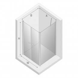 Душевое ограждение NEW TRENDY NEW SOLEO 90x90x195 D-0145A/D-0092B хром