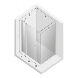 Душевое ограждение NEW TRENDY NEW SOLEO 120x80x195 K-0373 хром