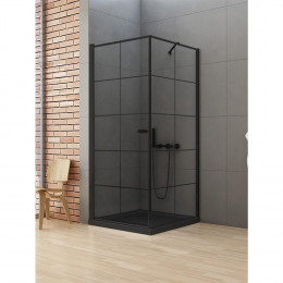 Душевое ограждение NEW TRENDY NEW SOLEO BLACK L 90x90x195 D-0285A/D-0120B черный