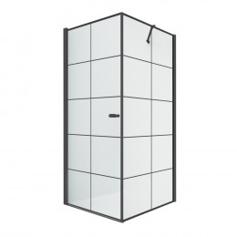 Душевое ограждение NEW TRENDY NEW SOLEO BLACK L 90x90x195 D-0285A/D-0120B черный