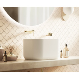 Умывальник WHITECROSS Lazurit 50x40 белый мат иск. камень