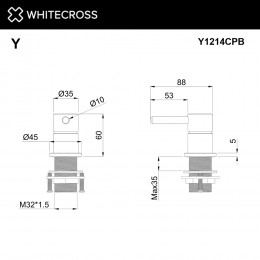 Смеситель для умывальника скрытого монтажа WHITECROSS Y1214CPB брашированная медь