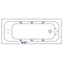 Ванна WHITECROSS Vibe 180x75 SMART NANO золото